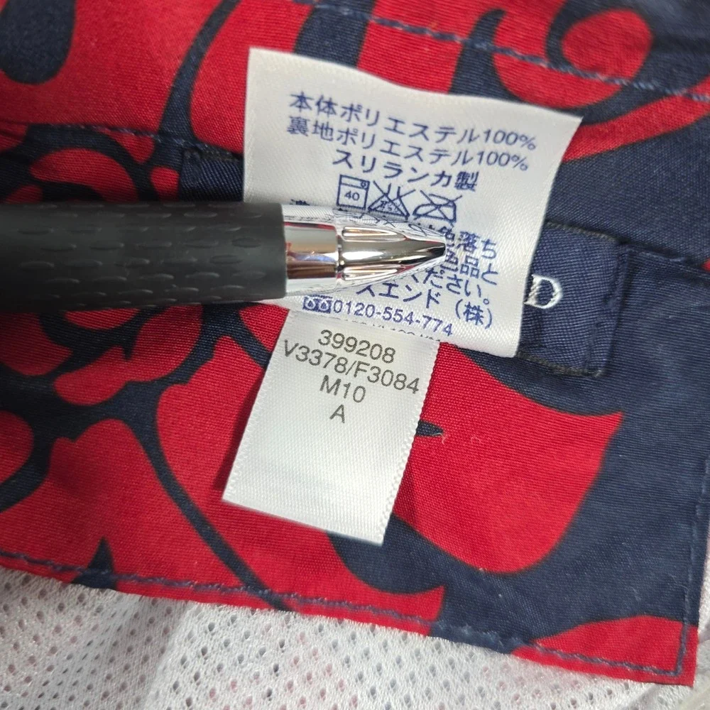 Lands' End Mens Large Blue Red Floral‎ Swim Trunks Board Shorts Mesh Lined